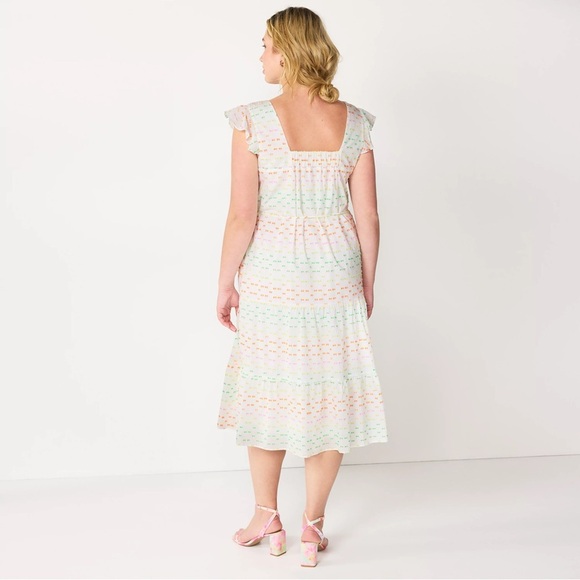 DRAPER JAMES RSVPโข Print Midi Sun Dress Size XL 100% Cotton with Pockets - Picture 2 of 9